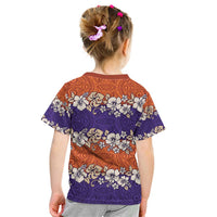 Hawaiian Hibiscus Kid T Shirt Orange and Purple Unique LT01 - Polynesian Pride