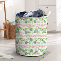 Monstera Tiare Plumeria Lei Pattern Laundry Basket Green Version LT01 Green - Polynesian Pride