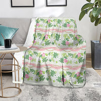 Monstera Tiare Plumeria Lei Pattern Blanket Green Version LT01 - Polynesian Pride