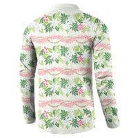 Monstera Tiare Plumeria Lei Pattern Button Sweatshirt Green Version LT01 - Polynesian Pride