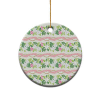 Monstera Tiare Plumeria Lei Pattern Ceramic Ornament Green Version LT01 - Polynesian Pride