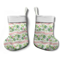 Monstera Tiare Plumeria Lei Pattern Christmas Stocking Green Version LT01 - Polynesian Pride