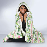 Monstera Tiare Plumeria Lei Pattern Hooded Blanket Green Version LT01 - Polynesian Pride