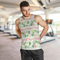 Monstera Tiare Plumeria Lei Pattern Men Tank Top Green Version LT01 Green - Polynesian Pride