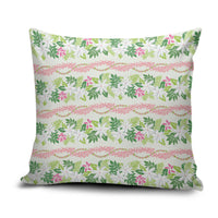 Monstera Tiare Plumeria Lei Pattern Pillow Cover Green Version LT01 Green - Polynesian Pride