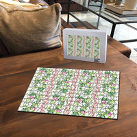 Monstera Tiare Plumeria Lei Pattern Puzzle Green Version LT01 - Polynesian Pride