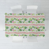 Monstera Tiare Plumeria Lei Pattern Tablecloth Green Version LT01 Green - Polynesian Pride