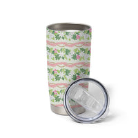 Monstera Tiare Plumeria Lei Pattern Tumbler Cup Green Version LT01 - Polynesian Pride