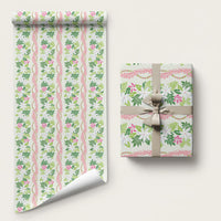 Monstera Tiare Plumeria Lei Pattern Wrapping Paper Green Version LT01 58" × 23" Green - Polynesian Pride