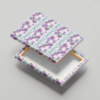 Monstera Tiare Plumeria Lei Pattern Canvas Wall Art Purple Version LT01 - Polynesian Pride