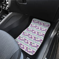 Monstera Tiare Plumeria Lei Pattern Car Mats Purple Version LT01 - Polynesian Pride