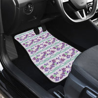 Monstera Tiare Plumeria Lei Pattern Car Mats Purple Version LT01 - Polynesian Pride