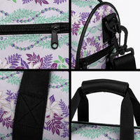 Monstera Tiare Plumeria Lei Pattern Duffle Bag Purple Version LT01 - Polynesian Pride