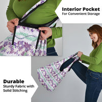 Monstera Tiare Plumeria Lei Pattern Grocery Bag Purple Version LT01 - Polynesian Pride