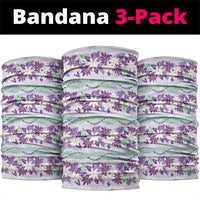 Monstera Tiare Plumeria Lei Pattern Neck Gaiter Purple Version LT01 package One Size: 25*50cm Purple - Polynesian Pride