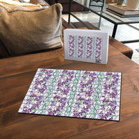 Monstera Tiare Plumeria Lei Pattern Puzzle Purple Version LT01 - Polynesian Pride