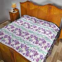 Monstera Tiare Plumeria Lei Pattern Quilt Purple Version LT01 - Polynesian Pride