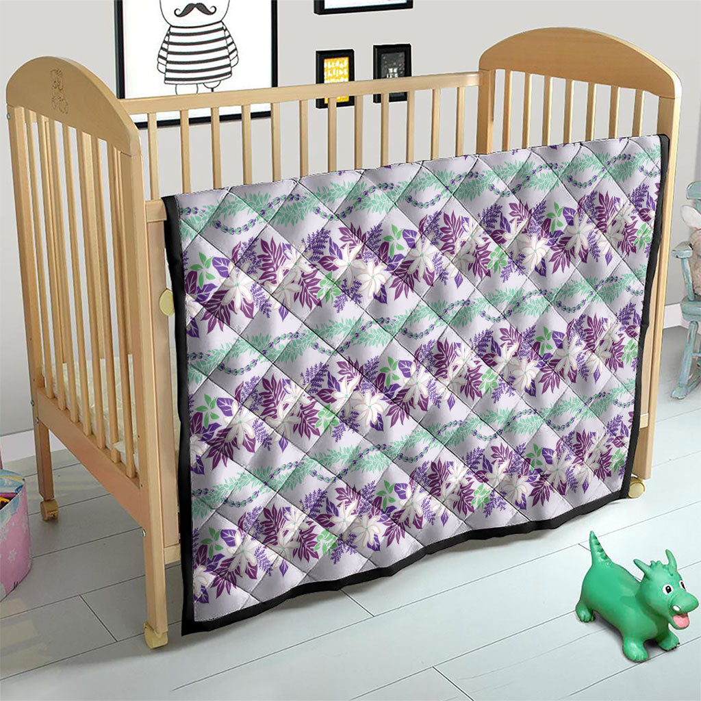 Monstera Tiare Plumeria Lei Pattern Quilt Purple Version LT01 - Polynesian Pride