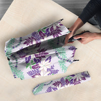Monstera Tiare Plumeria Lei Pattern Umbrella Purple Version LT01 - Polynesian Pride