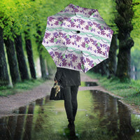 Monstera Tiare Plumeria Lei Pattern Umbrella Purple Version LT01 - Polynesian Pride