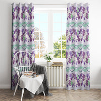 Monstera Tiare Plumeria Lei Pattern Window Curtain Purple Version LT01 - Polynesian Pride