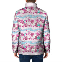 Monstera Tiare Plumeria Lei Pattern Padded Jacket Pink Version LT01 - Polynesian Pride