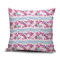 Monstera Tiare Plumeria Lei Pattern Pillow Cover Pink Version LT01 Pink - Polynesian Pride