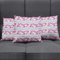 Monstera Tiare Plumeria Lei Pattern Pillow Cover Pink Version LT01 - Polynesian Pride