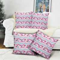 Monstera Tiare Plumeria Lei Pattern Pillow Cover Pink Version LT01 - Polynesian Pride