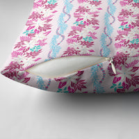 Monstera Tiare Plumeria Lei Pattern Pillow Cover Pink Version LT01 - Polynesian Pride
