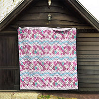Monstera Tiare Plumeria Lei Pattern Quilt Pink Version LT01 - Polynesian Pride