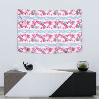 Monstera Tiare Plumeria Lei Pattern Tapestry Pink Version LT01 - Polynesian Pride