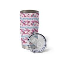 Monstera Tiare Plumeria Lei Pattern Tumbler Cup Pink Version LT01 - Polynesian Pride