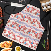 Monstera Tiare Plumeria Lei Pattern Apron Red Version LT01 Red - Polynesian Pride