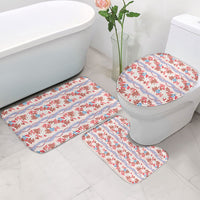 Monstera Tiare Plumeria Lei Pattern Bathroom Set Red Version LT01 - Polynesian Pride