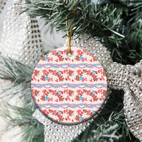 Monstera Tiare Plumeria Lei Pattern Ceramic Ornament Red Version LT01 - Polynesian Pride