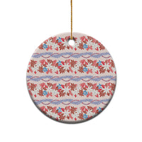 Monstera Tiare Plumeria Lei Pattern Ceramic Ornament Red Version LT01 - Polynesian Pride