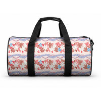 Monstera Tiare Plumeria Lei Pattern Duffle Bag Red Version LT01 One size Red - Polynesian Pride