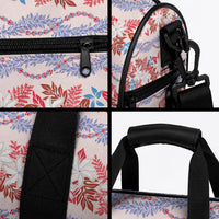 Monstera Tiare Plumeria Lei Pattern Duffle Bag Red Version LT01 - Polynesian Pride