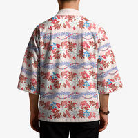 Monstera Tiare Plumeria Lei Pattern Kimono Red Version LT01 - Polynesian Pride