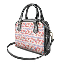 Monstera Tiare Plumeria Lei Pattern Shoulder Handbag Red Version LT01 - Polynesian Pride