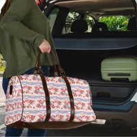 Monstera Tiare Plumeria Lei Pattern Travel Bag Red Version LT01 - Polynesian Pride