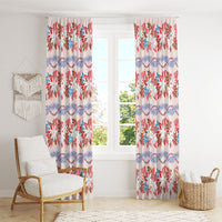 Monstera Tiare Plumeria Lei Pattern Window Curtain Red Version LT01 - Polynesian Pride