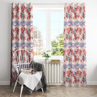 Monstera Tiare Plumeria Lei Pattern Window Curtain Red Version LT01 - Polynesian Pride