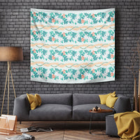Monstera Tiare Plumeria Lei Pattern Tapestry Teal Version LT01 Teal - Polynesian Pride