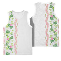 Monstera Tiare Plumeria Basketball Jersey Green Polynesian Pattern LT01 - Polynesian Pride