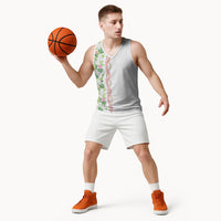 Monstera Tiare Plumeria Basketball Jersey Green Polynesian Pattern LT01 - Polynesian Pride