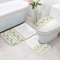 Monstera Tiare Plumeria Bathroom Set Green Polynesian Pattern LT01 - Polynesian Pride