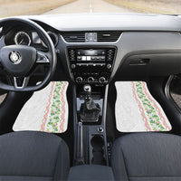 Monstera Tiare Plumeria Car Mats Green Polynesian Pattern LT01 Set 2pcs - Front Green - Polynesian Pride