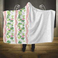 Monstera Tiare Plumeria Hooded Blanket Green Polynesian Pattern LT01 - Polynesian Pride